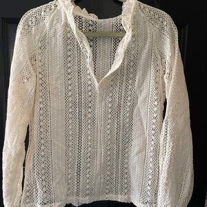 Elegant White Lace Women's Top